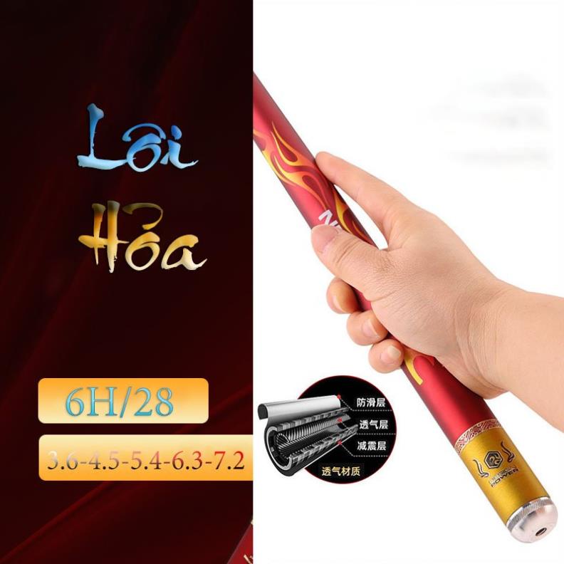 Cần Câu Tay Câu Đài Lôi Hỏa 6H Carbon