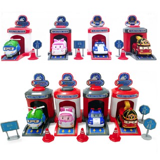 Bộ 4 xe ô tô Robocar Poli Bộ và 4 nhà đẩy đồ chơi trẻ em xe chạy bằng  cót