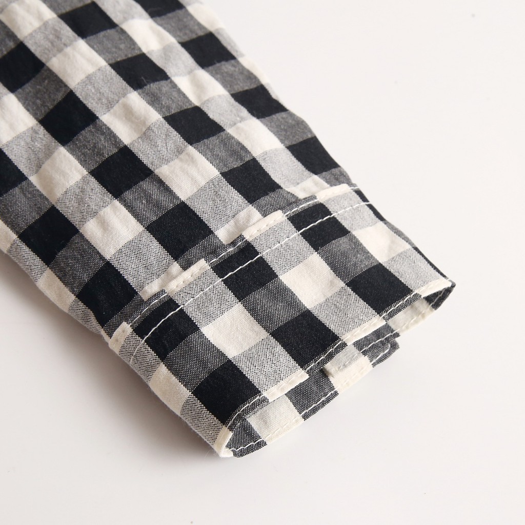 SANLUTOZ Áo Liền Quần Tay Dài Sọc Caro Cho Bé Trai