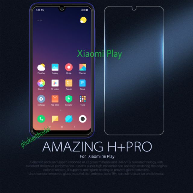 Cường lực Xiaomi Mi Play hiệu Nillkin Amazing H+ Pro cao cấp 9H/2.5D/0.2mm ( tặng keo chống hở mép )