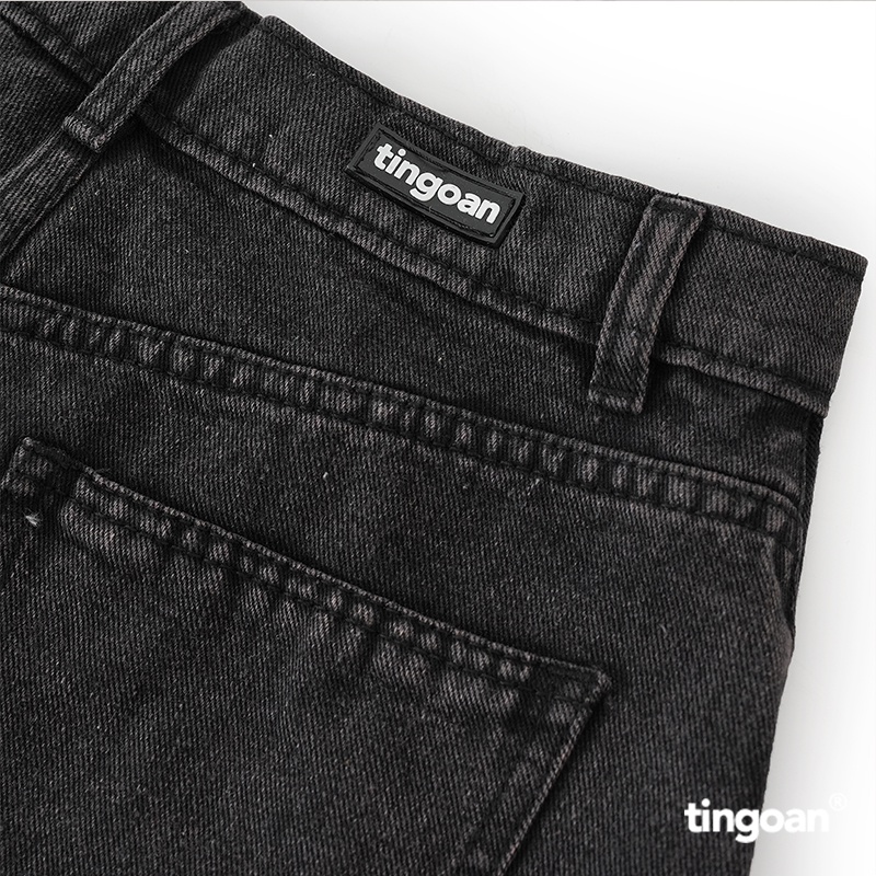 TINGOAN® - Quần short bò cắt cạp lệch màu lông chuột tingoan MASCARA JEANS SHORT/LC