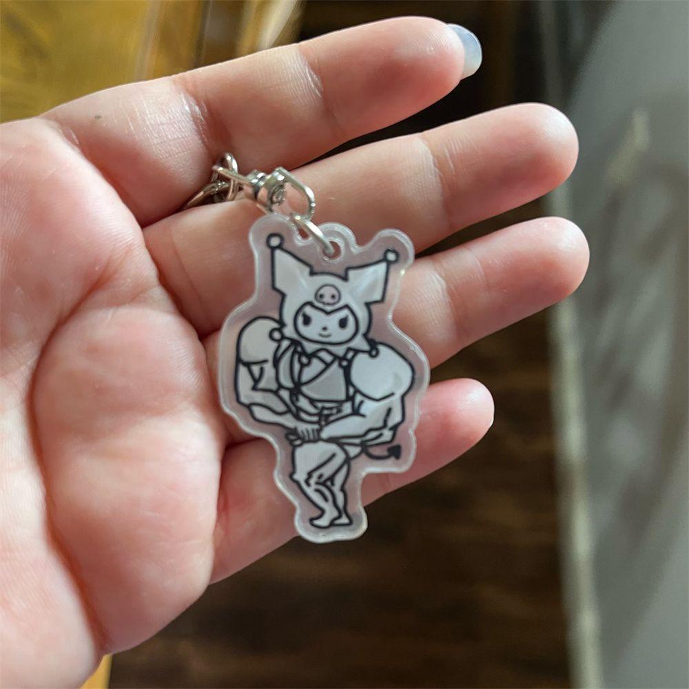 REBUY1 Móc Khóa Kim Loại Mặt Hình Cơ Bắp Mymelody Cinnamoroll Dễ Thương