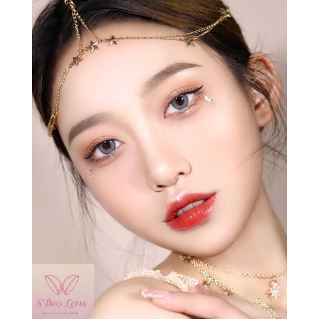 Lens mắt kính áp tròng không độ màu Xám có viền giản ít size S