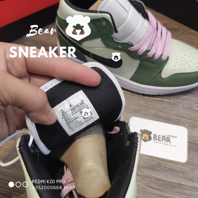 [Bear.sneaker] Giày JD1 xanh lá cao Mid green bản một một