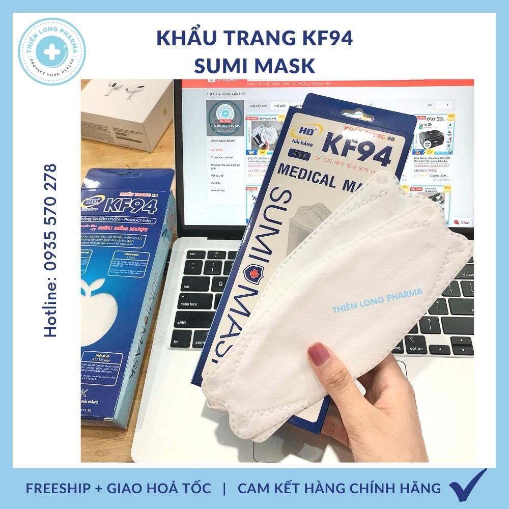 [30 CÁI] Khẩu trang 4D SUMI MASK, khẩu trang KF94 kháng khuẩn 4 lớp công nghệ Hàn quốc chống bụi mịn