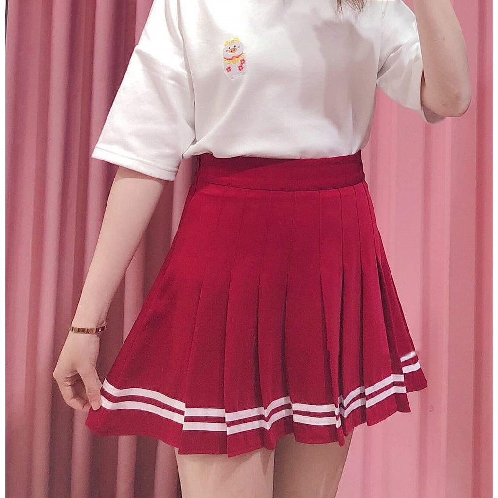 Chân váy tennis chạy 2 sọc ngang 3 màu MAU270220 | BigBuy360 - bigbuy360.vn