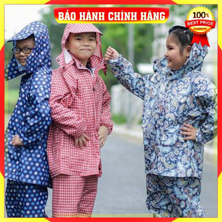 [Hàng Loại 1] Áo mưa bộ trẻ em vải dù họa tiết ngộ nghĩnh cho bé, hàng Việt Nam chất lượng cao cấp