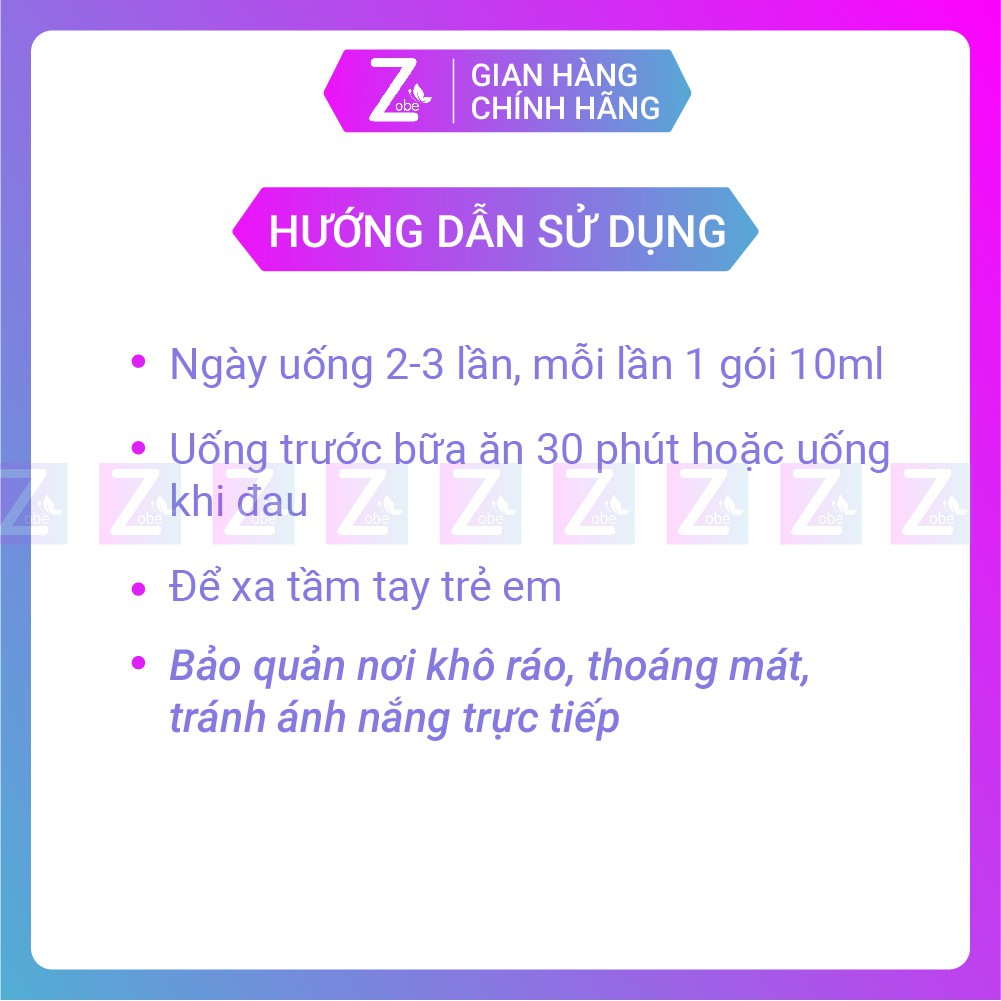 Gói Uống Hỗ Trợ Giảm Đau Dạ Dày Tức Thì Novagel Hộp 20 Gói
