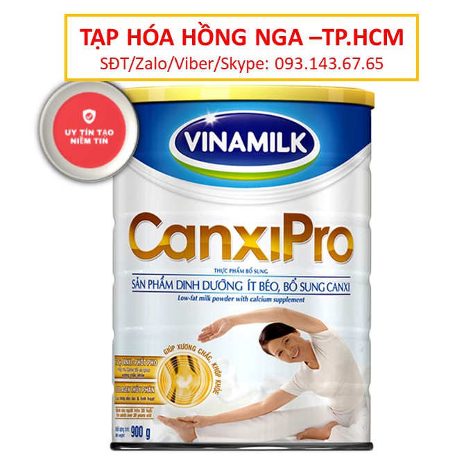 [ Giá Hủy Diệt ] SỮA BỘT VINAMILK CANXIPRO LON 900G bổ sung CANXI cho người già và người lớn tuổi