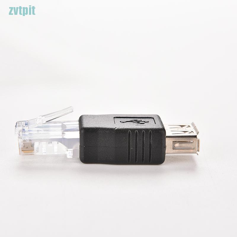 [ZVT] RJ45 Male to USB AF A Female Adapter Socket LAN  Ethernet Router Plug  PT