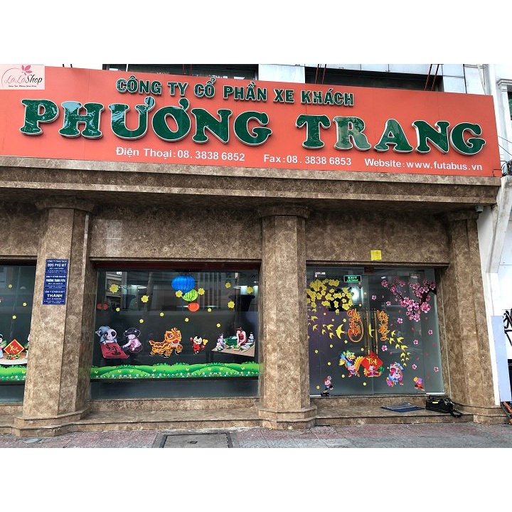 Decal trang trí ngày tết cao cấp câu đối lộc xuân - Giấy dán tường tết dán được cả trên tường và kính màu sắc nét có keo