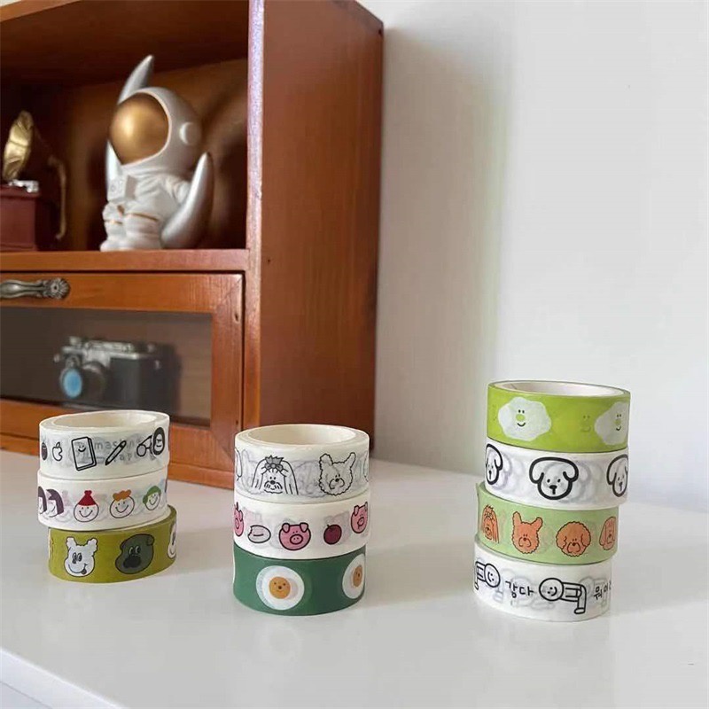 Washi tape/Băng keo giấy hoạ tiết gấu phong cách Nhật Bản