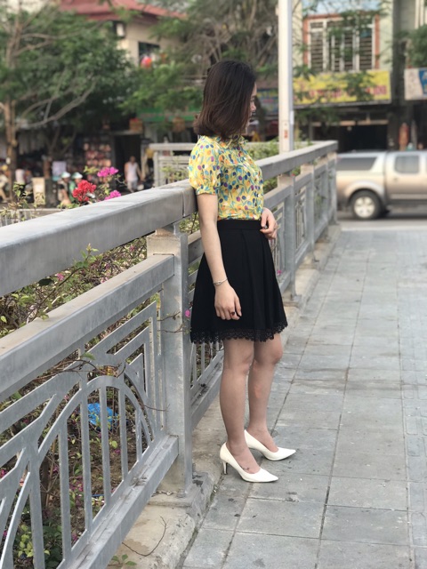 CHÂN VÁY XẾP LY PHA REN ( ảnh tự chụp- có video quay) | BigBuy360 - bigbuy360.vn