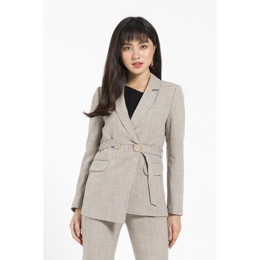 Áo vest đai eo GBQ015 VIEN TRAN V65D19T057 (Xám/Hồng/Đen)