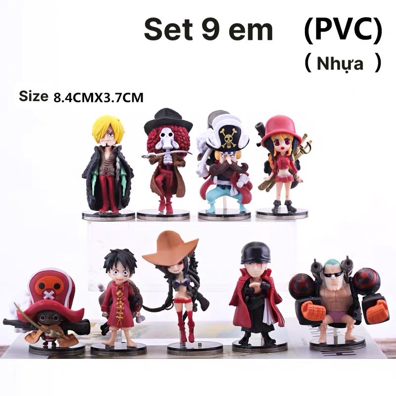 mô hình One Piece - mô hình One Piece chibi wcf băng mũ rơm phiên Bản kỷ niệm 20 năm (Có clip, ảnh thật) PVC cao cấp