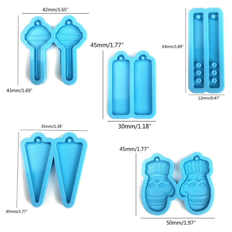 Set 12 Khuôn Silicon Làm Đồ Trang Sức Thủ Công