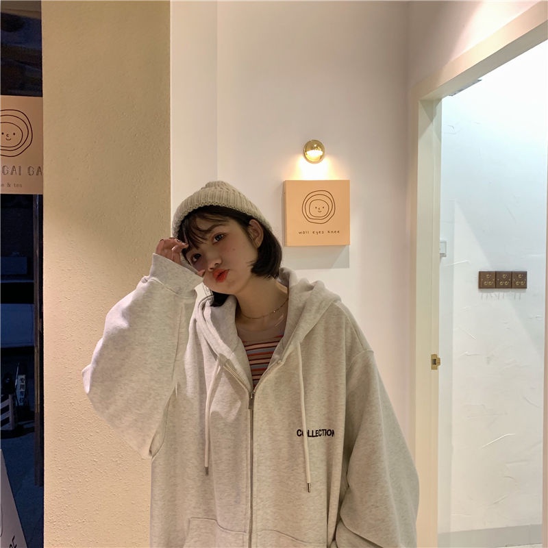 【Yuki】Áo khoác hoodie in chữ nhỏ trước ngực phong cách Hàn Xẻng | BigBuy360 - bigbuy360.vn