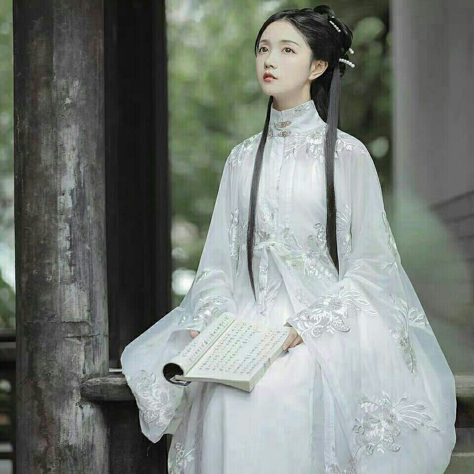 Áo sơ mi dài tay cổ đứng phong cách hán phục