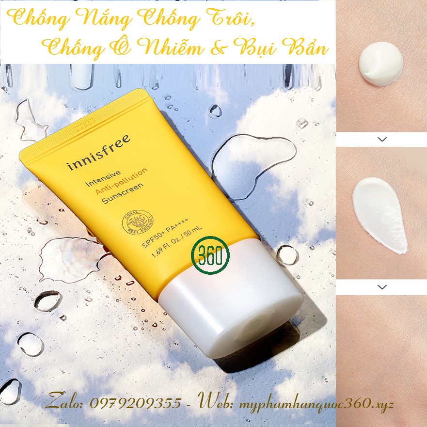 [mẫu mới] Chống Nắng Chống Trôi &amp; Bụi Bẩn Intensive Anti-Pollution Sunscreen SPF50+ PA++++ 50ml