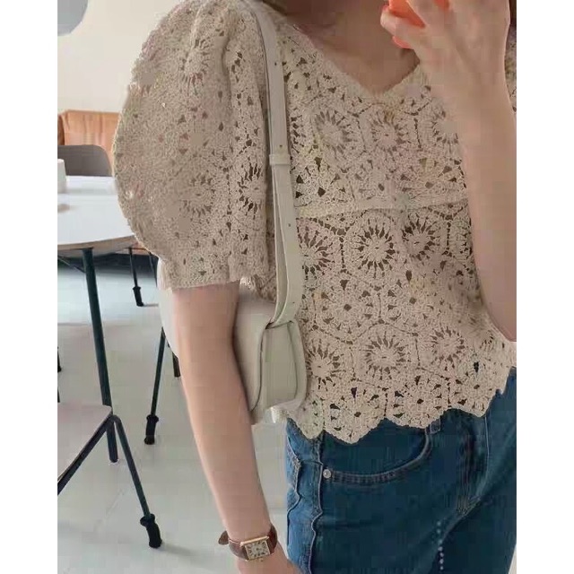 Áo ren lưới hàng đẹp Quảng Châu