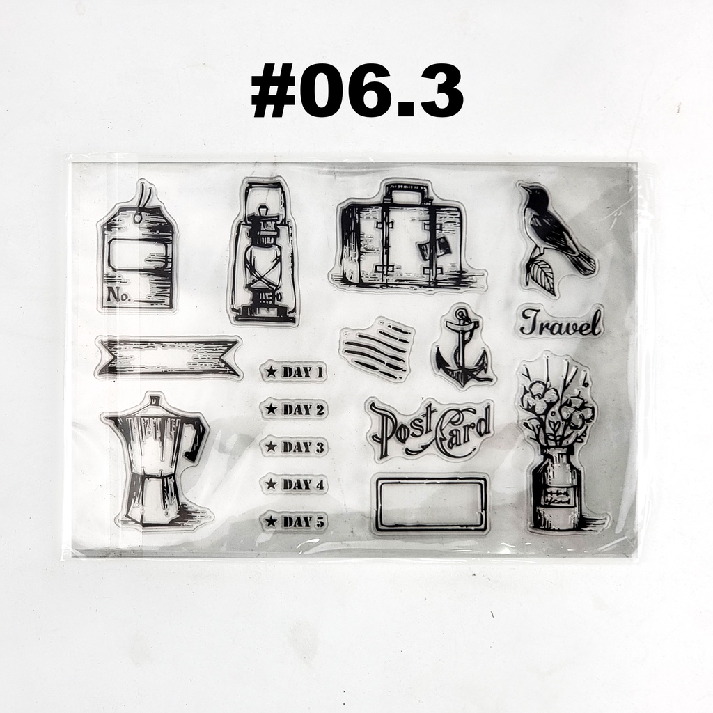 Stamp chủ đề retro 2 tiện dụng trang trí sổ tay, scrapbook, planner,... [ 06 ]