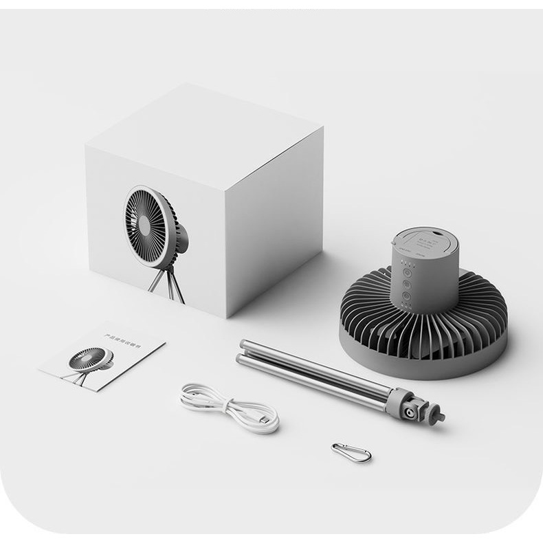 Quạt tích điện đa năng 3 in 1 có đèn led và sạc dự phòng pin 10000mAh