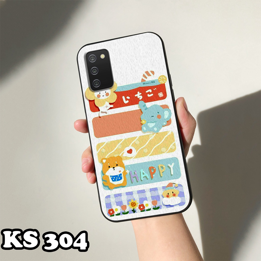 Ốp lưng Samsung A02s - Samsung A02 - Samsung A01 - Ốp in hình Gấu&amp;Thỏ siêu xinh - Lưng nhám viền TPU chống trầy xước