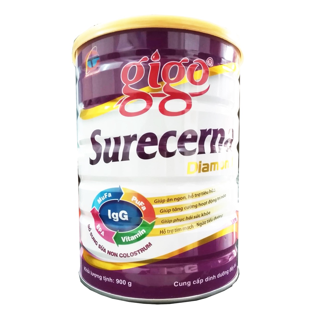 Sữa Bột GIGO surecerna Diamond Lon 900 Gr Dinh dưỡng bổ sung cho người trưởng thành, người sau phẫu thuật