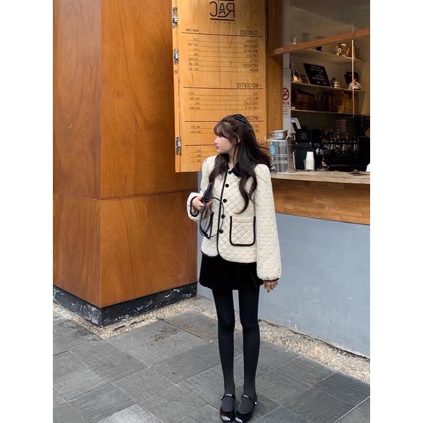 Áo Phao Trám Cổ Nhung Phong Cách Hàn Quốc Siêu Xinh Có Ảnh Thật Kèm Video | BigBuy360 - bigbuy360.vn