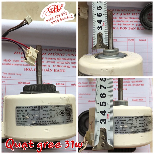 Quạt dàn lạnh điều hoà gree 31w