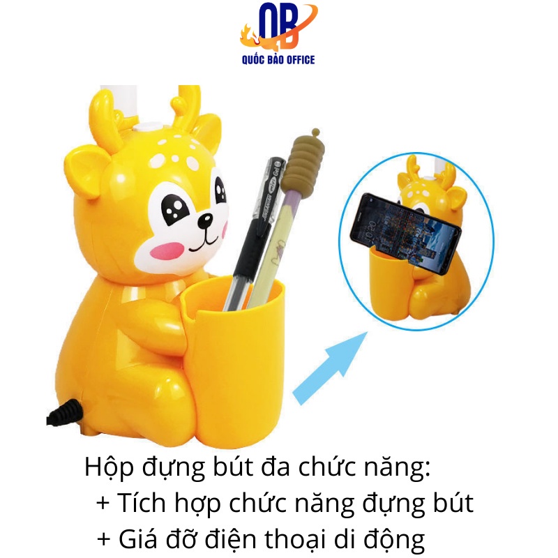 Đèn học để bàn đa năng chống cận MẮT VIỆT 007A - đèn 3 chế độ ánh sáng Kèm khay để bút , điện thoại,..