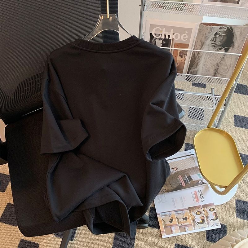 Áo Thun Nữ Ngắn Tay Họa Tiết Hoa Phong Cách Hàn Quốc