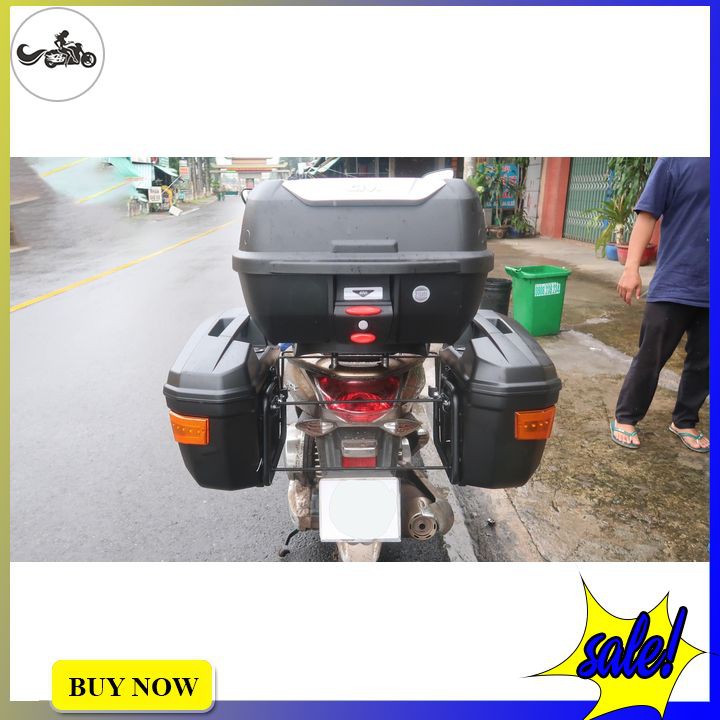 Combo cặp thùng hông Givi E22N-S kèm baga SBL2000 gắn thông dụng cho nhiều dòng xe máy hàng chính hãng BH lên đến 2 năm