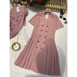 ĐẦM SUÔNG CỔ VEST ULZZANG