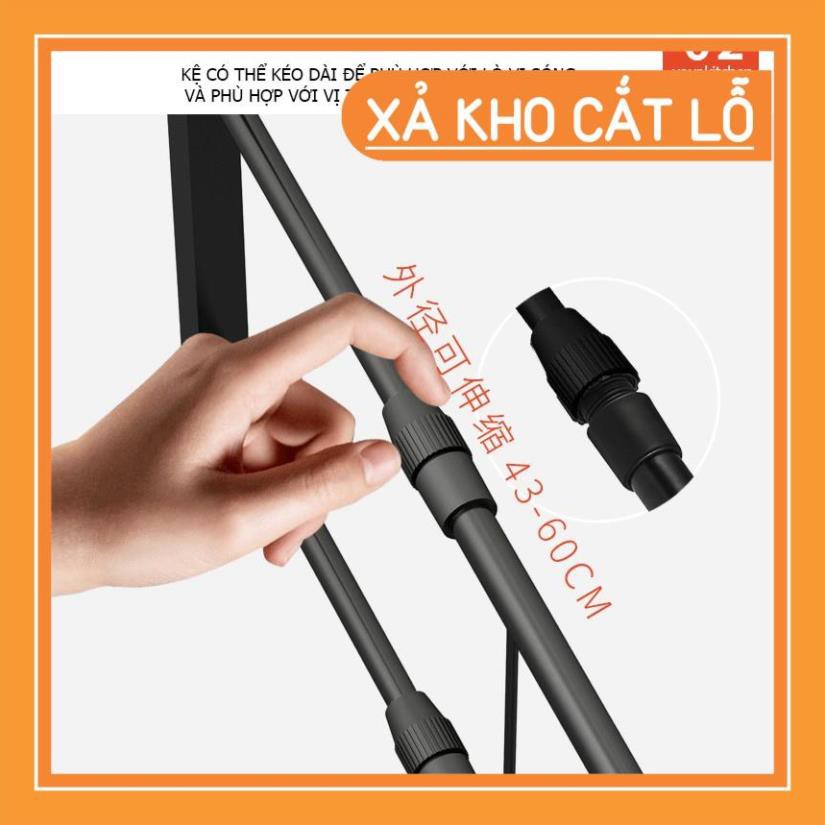 Giá đỡ, kệ lò vi sóng bằng inox đa năng + tặng kèm móc treo KHALIK (đủ 2 màu lựa chọn)