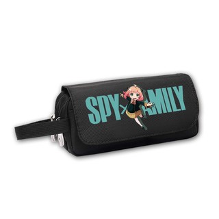 Hộp bút vải canvas khóa trắng in hình SPY X FAMILY anime chibi xinh xắn đi học tiện lợi