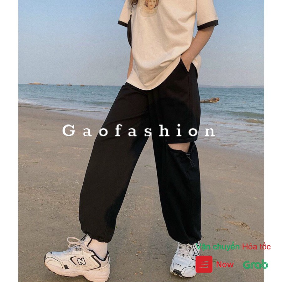 Quần jogger rút gấu rách chất umi, phong cách hàn quốc_G.A.O Fashion