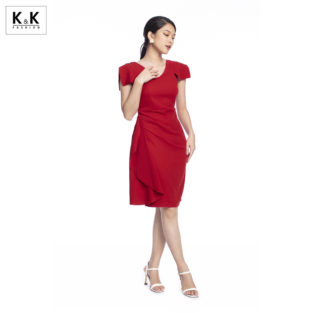 Đầm Dự Tiệc Sang Trọng K&K Fashion KK105-20 Màu Đỏ Dáng Chữ A | BigBuy360 - bigbuy360.vn