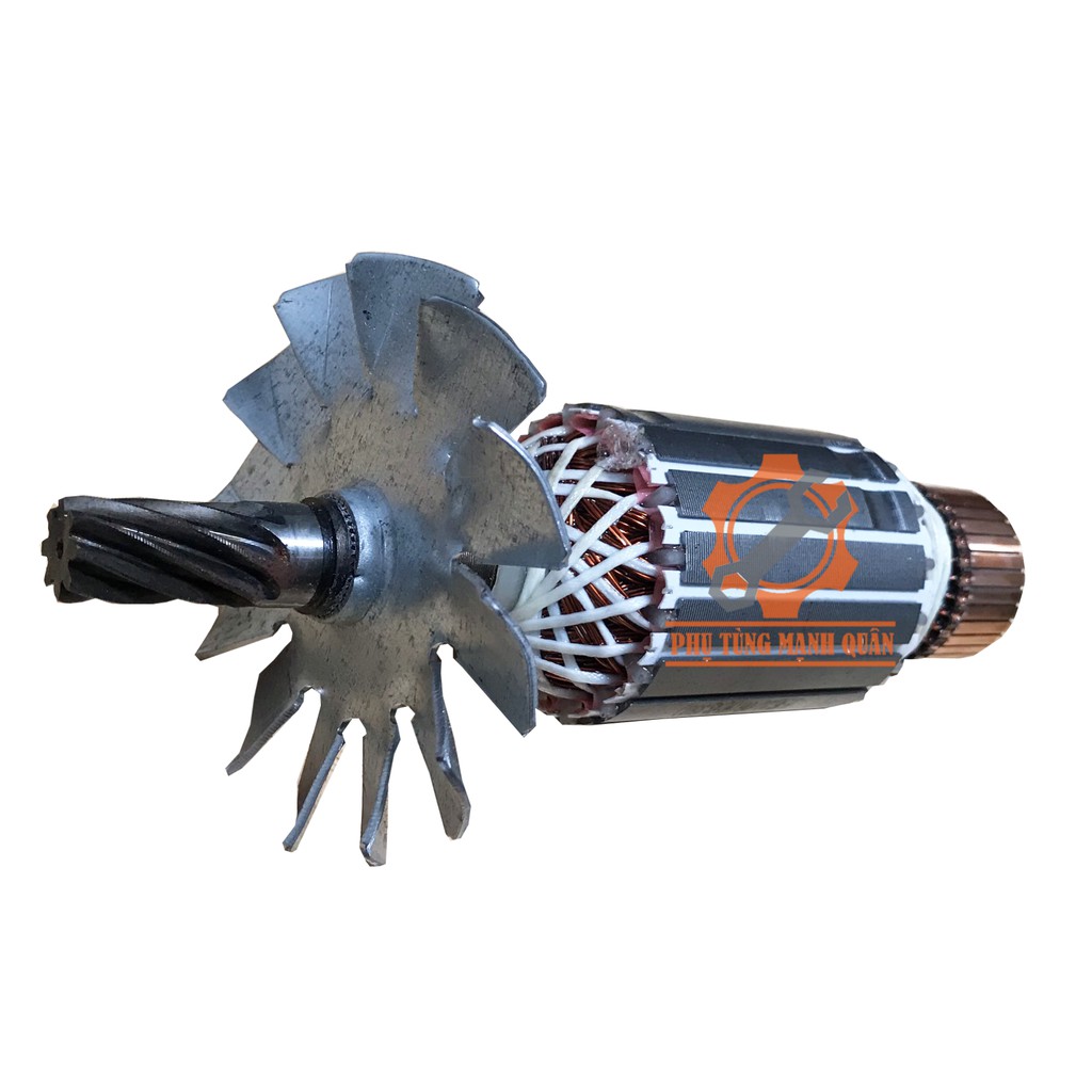 Rotor/ruột máy cắt sắt IOK 350 có 8 răng dấu sắc tặng kèm chổi than cao cấp