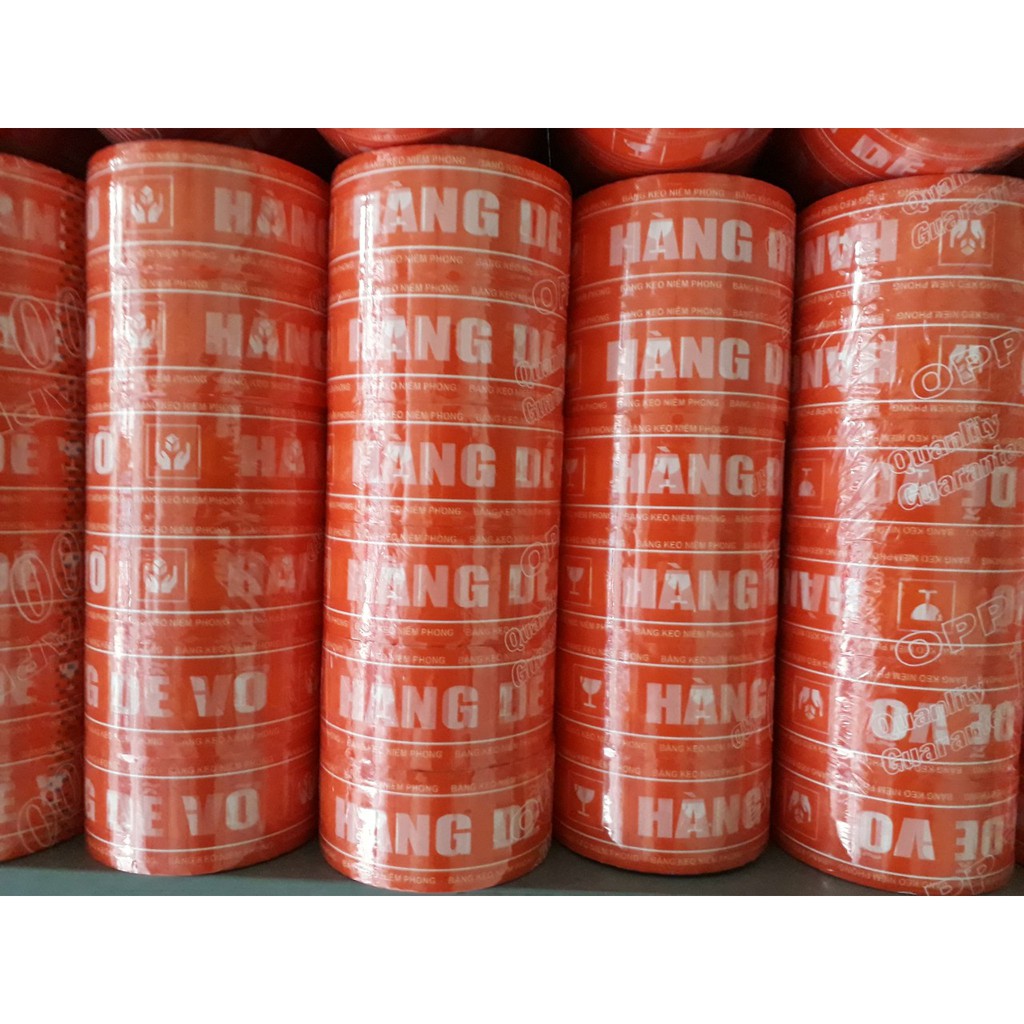 1 Cuộn Băng Keo In Chữ Hàng Dễ Vỡ Màu Cam