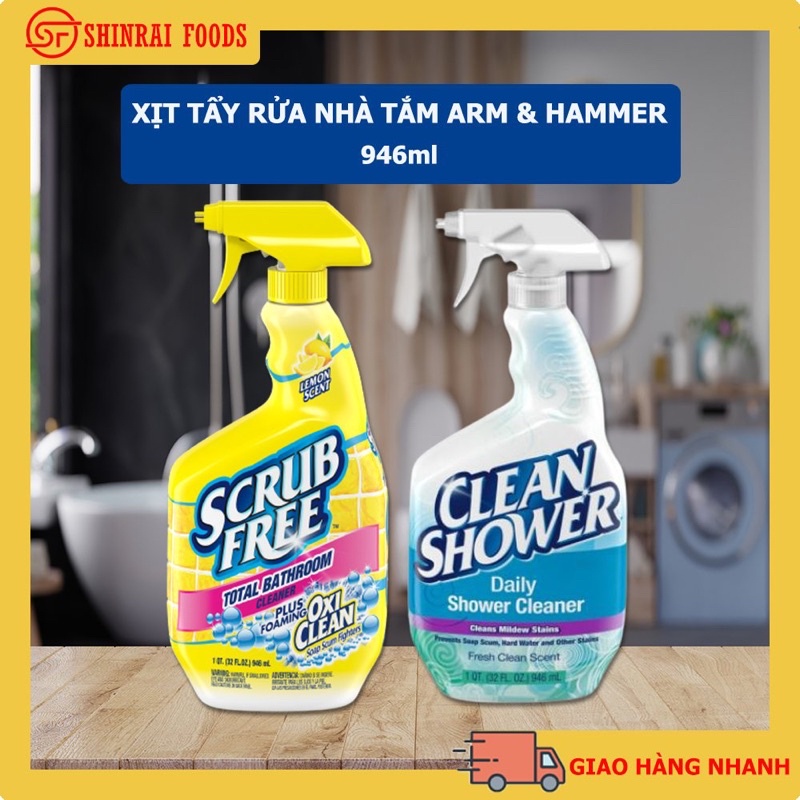 Nước tẩy rửa nhà tắm nhập khẩu Mỹ  chai 946ml- Nước tẩy rửa  Scrub free và Clean shower