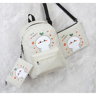 Bộ 3 món balo vải ,balo nữ,baloteen,balo đi học,balo hot,balo xinh,balo đa năng,balo da,balo kuteBalo, Balo nu