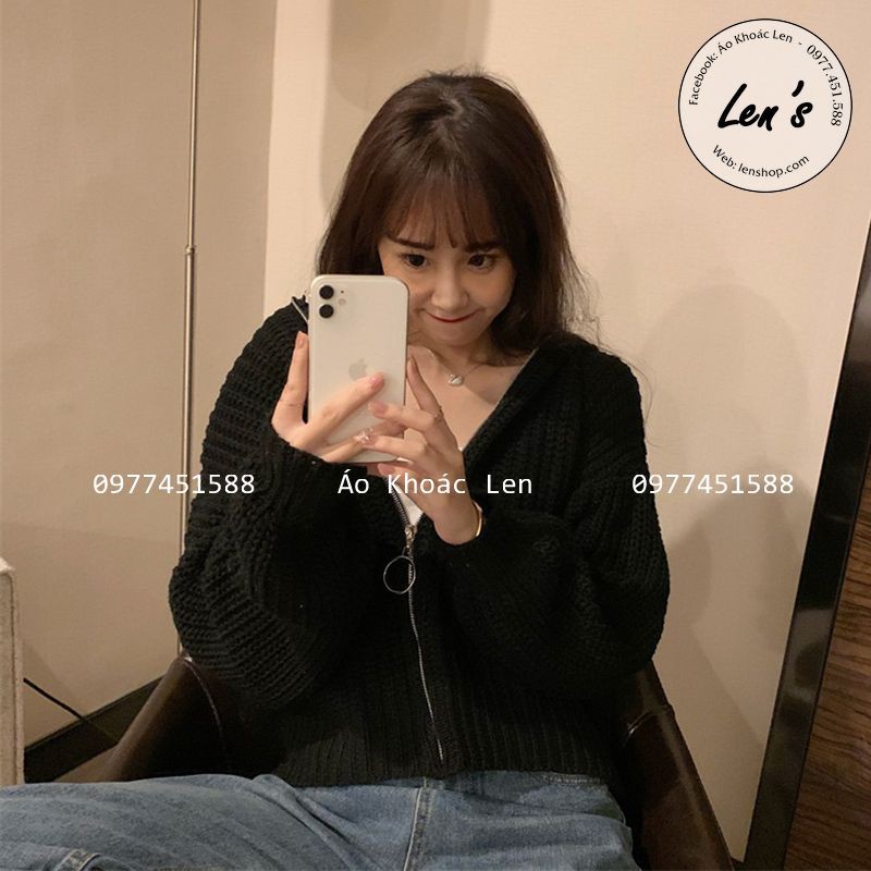 Áo Khoác Len Có Nón Len Dày, Áo Khoác Len Nữ