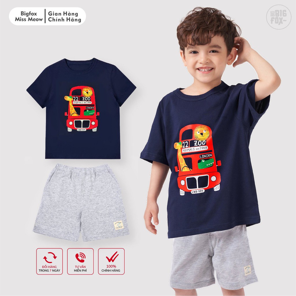 Bộ Cộc Tay Bé Trai Bigfox Set Đồ Bộ Quần Áo Cho Bé Chất Cotton Hình In Đẹp, Mã Xuất Online 10