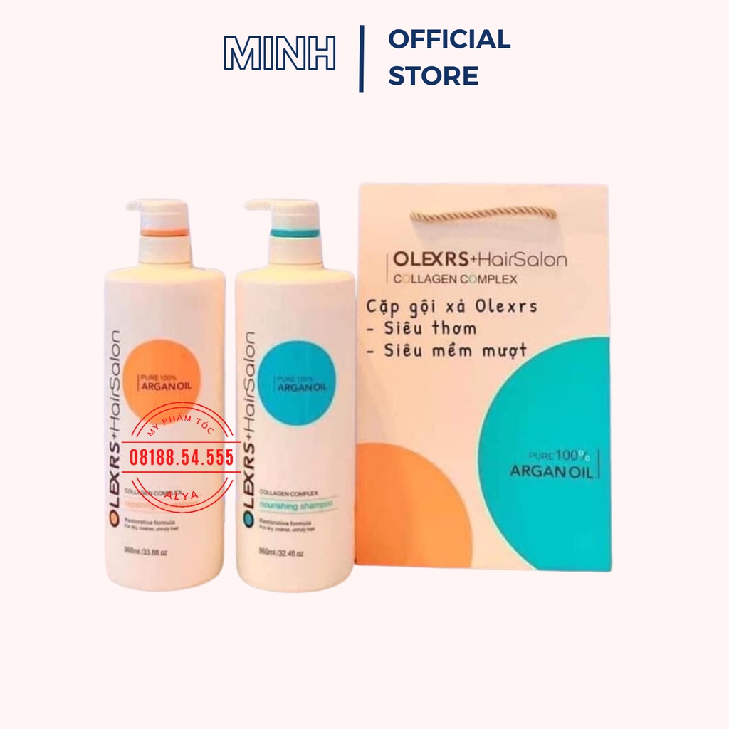 Cặp Dầu Gội Xả Olexrs Argan Oil Collagen 960ml Kích Thích Mọc Tóc,Phục Hồi Tóc Hư Tổn☄️Hàng Chính Hãng Ý