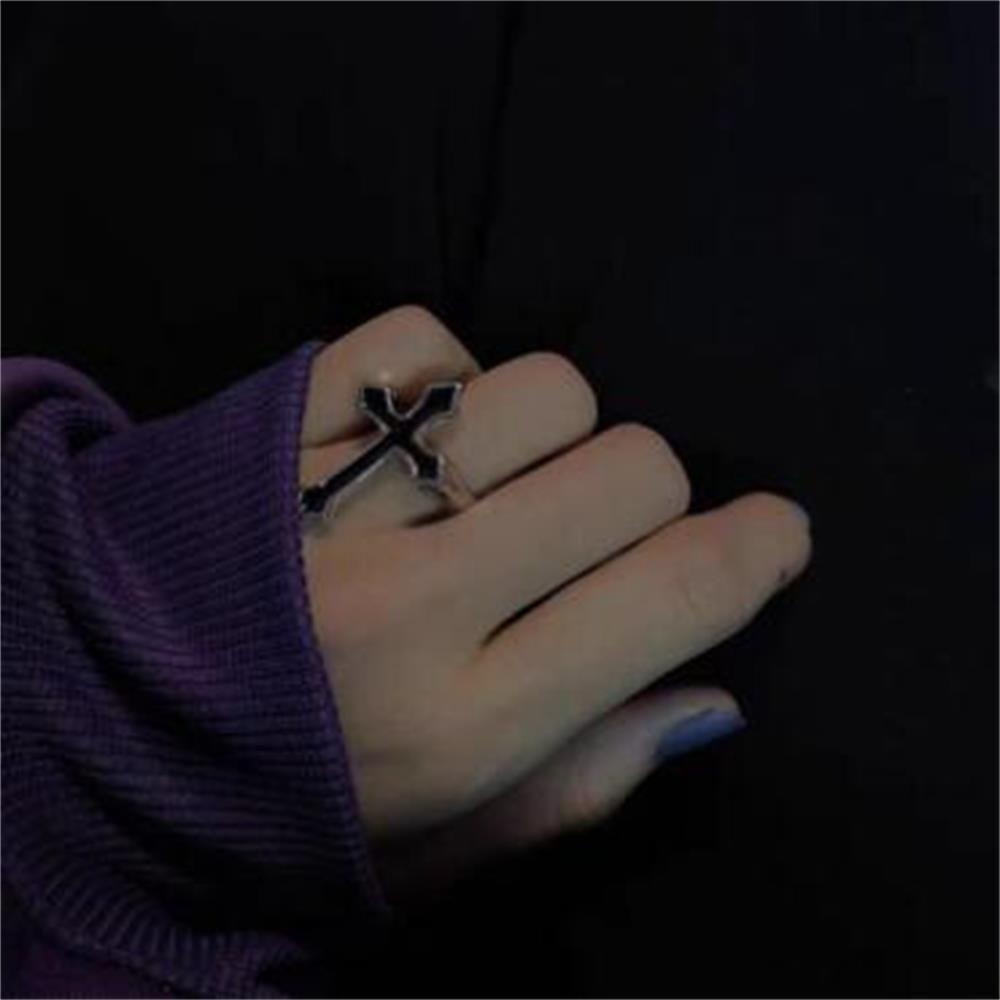 BSUNS Nhẫn Hình Thánh Giá Thiết Kế Đơn Giản Phong Cách Gothic Cho Nam Và Nữ