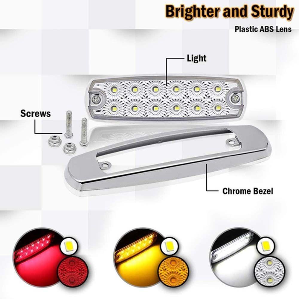 Đèn Tín Hiệu Bên Hông Xe Hơi / Tàu Thuyền 12 Bóng LED 24V Màu Trắng