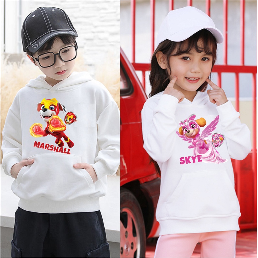 Áo hoodie đội chó cứu hộ paw patrol màu trắng cực hot các bé cực thích