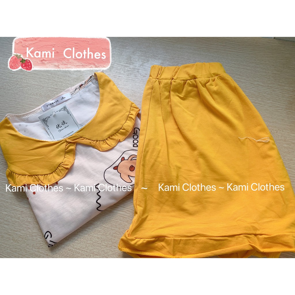 Video/ảnh thật - Bộ đồ ngủ nữ ngắn tay cổ bèo Hàn Quốc, Đồ bộ nữ cộc tay bộ mặc nhà dễ thương - KAMI Clothes | BigBuy360 - bigbuy360.vn