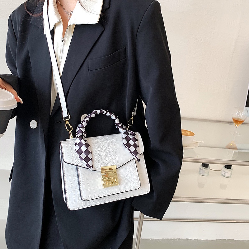 IELGY Túi Đeo Vai Vân Da Cá Sấu Bằng Lụa Thời Trang Cho Nữ